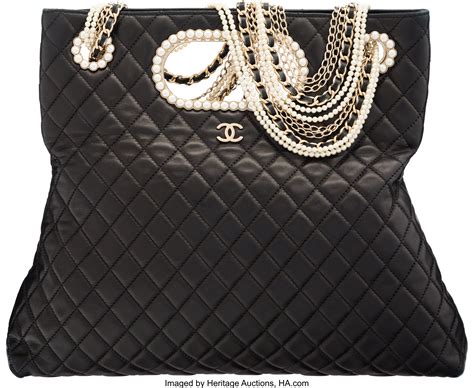 Chanel Black Quilted Lambskin Westminster Pearl 